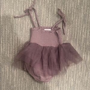 Angel Dear Lavender smocked tutu bodysuit 6-12 months
